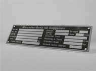 eloxierte Typenschilder