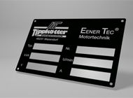 geätzte Typenschilder